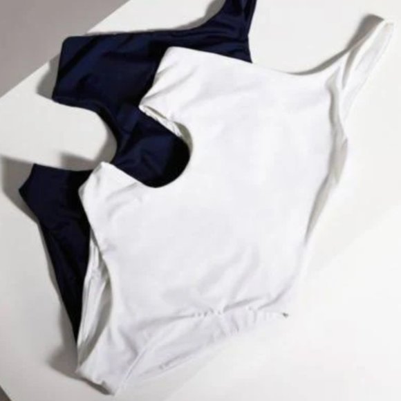 Onia One Shoulder Cut Out One Piece Swimsuit in White Womens Size Extra Small - Picture 2 of 3